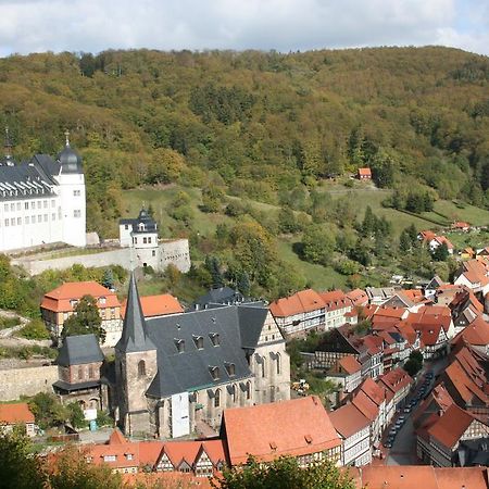 Hotel Garni Weisses Ross Stolberg i. Harz Esterno foto