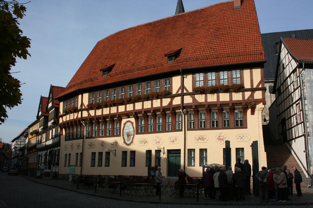 Hotel Garni Weisses Ross Stolberg i. Harz Esterno foto