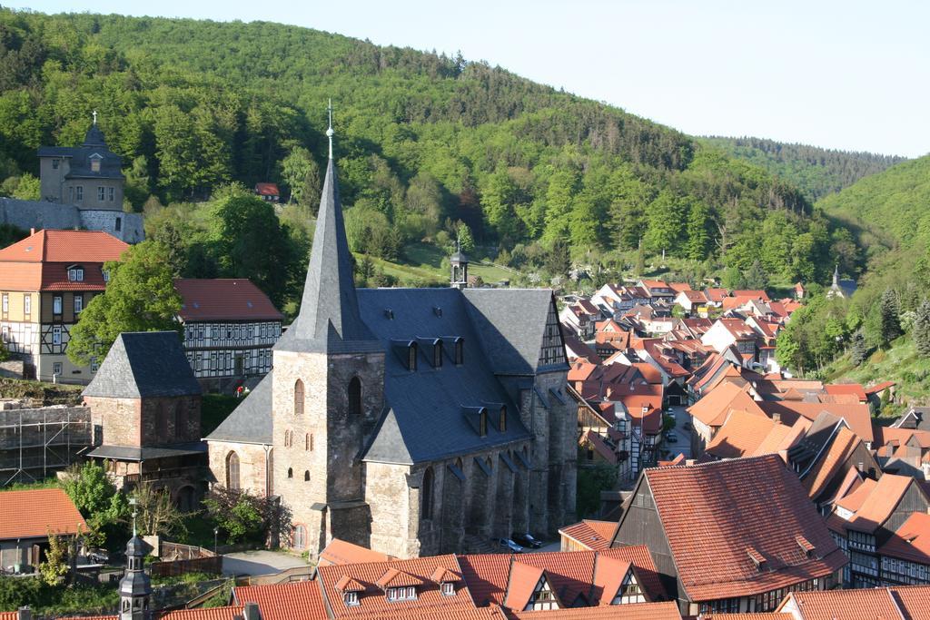 Hotel Garni Weisses Ross Stolberg i. Harz Esterno foto